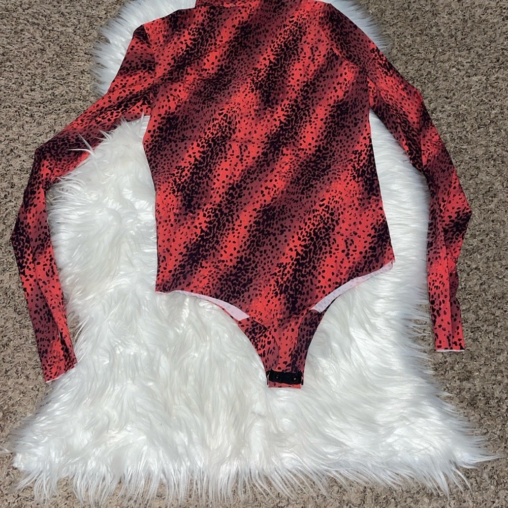 Commando Red Seamless Animal Print Thong Bodysuit - Picture 7 of 8